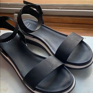 Black and white sandals